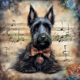 PANEL DRUKOWANY AKWARELOWE PSY -TERRIER SZKOCKI NR 139