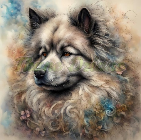 PANEL DRUKOWANY AKWARELOWE PSY - SZPIC WILCZY NR 126