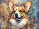 PANEL DRUKOWANY AKWARELOWE PSY -CORGI NR 137