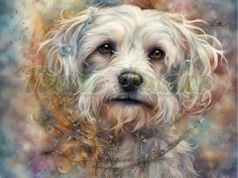 PANEL DRUKOWANY AKWARELOWE PSY - MALTAŃCZYK NR 135