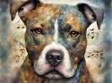 PANEL DRUKOWANY AKWARELOWE PSY - STAFFORDSHIRE BULL TERRIER NR 131