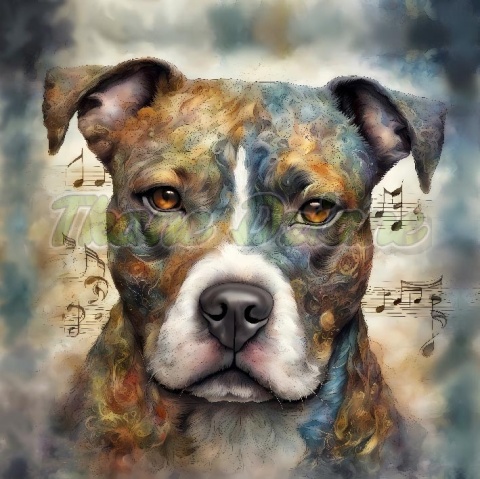 PANEL DRUKOWANY AKWARELOWE PSY - STAFFORDSHIRE BULL TERRIER NR 131