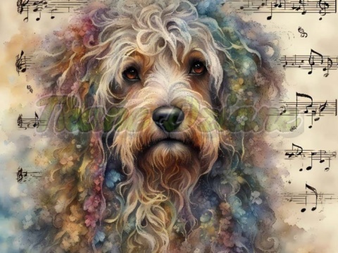 PANEL DRUKOWANY AKWARELOWE PSY - BERGAMASCO NR 121