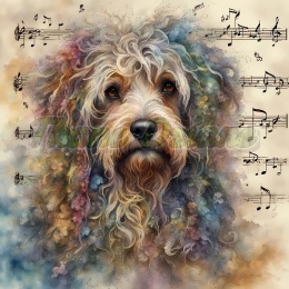 PANEL DRUKOWANY AKWARELOWE PSY - BERGAMASCO NR 121