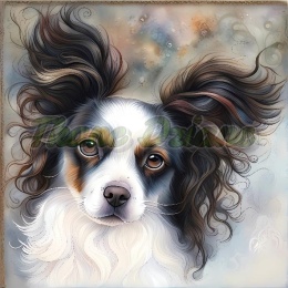 PANEL DRUKOWANY AKWARELOWE PSY - SPANIEL KONTYNENTALNY PHALENE NR 123