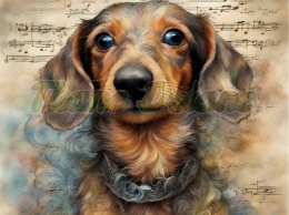 PANEL DRUKOWANY AKWARELOWE PSY - JAMNIK SZORSTKOWŁOSY NR 130