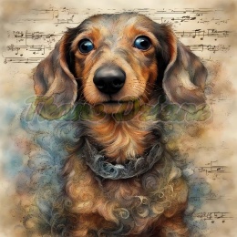 PANEL DRUKOWANY AKWARELOWE PSY - JAMNIK SZORSTKOWŁOSY NR 130