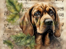 PANEL DRUKOWANY AKWARELOWE PSY - POSOKOWIEC BAWARSKI NR 124