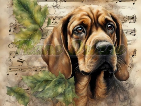 PANEL DRUKOWANY AKWARELOWE PSY - POSOKOWIEC BAWARSKI NR 124