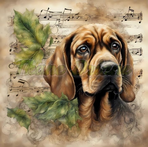 PANEL DRUKOWANY AKWARELOWE PSY - POSOKOWIEC BAWARSKI NR 124