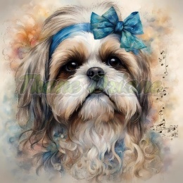 PANEL DRUKOWANY AKWARELOWE PSY - SHIH TZU NR 132