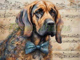 PANEL DRUKOWANY AKWARELOWE PSY - BLOODHOUND NR 127