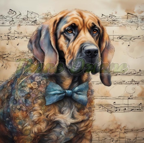 PANEL DRUKOWANY AKWARELOWE PSY - BLOODHOUND NR 127