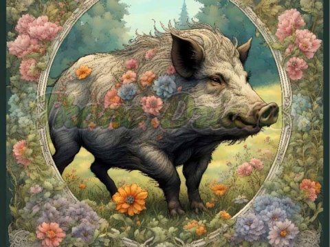 PANEL DRUKOWANY ART NOUVEAU- DZIK NR 35