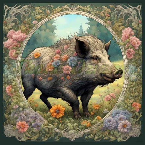 PANEL DRUKOWANY ART NOUVEAU- DZIK NR 35