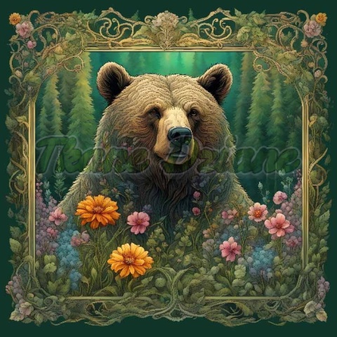 PANEL DRUKOWANY ART NOUVEAU- NIEDŹWIEDŹ NR 40