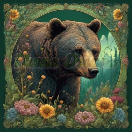 PANEL DRUKOWANY ART NOUVEAU- NIEDŹWIEDŹ NR 39