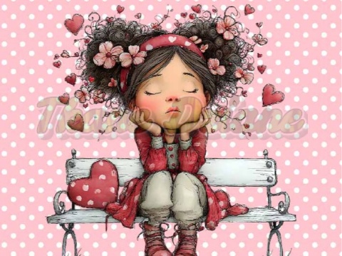 PANEL DRUKOWANY PROSTOKĄT WALENTYNKOWA DZIEWCZYNKA NR 1