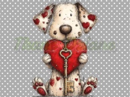 PANEL DRUKOWANY PROSTOKĄT WALENTYNKOWY PIES NR 8