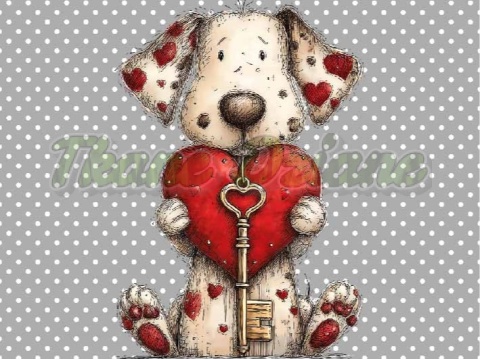 PANEL DRUKOWANY PROSTOKĄT WALENTYNKOWY PIES NR 8