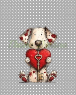 PANEL DRUKOWANY PROSTOKĄT WALENTYNKOWY PIES NR 8