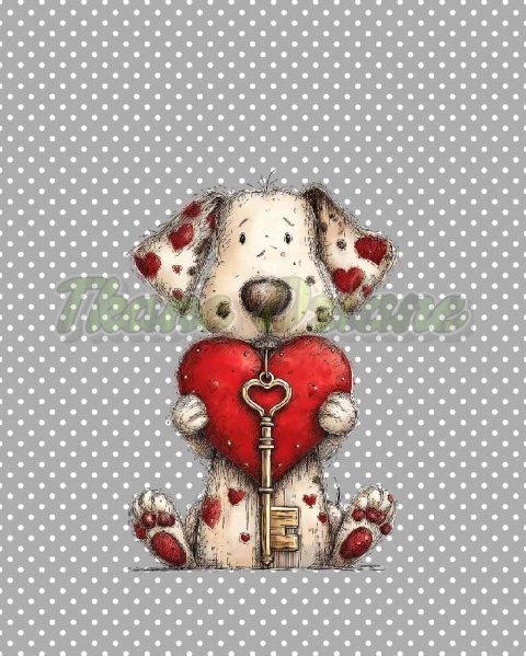 PANEL DRUKOWANY PROSTOKĄT WALENTYNKOWY PIES NR 8