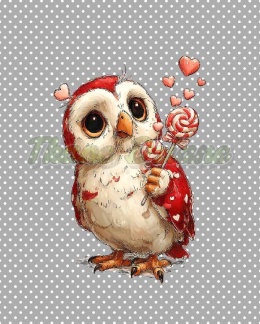 PANEL DRUKOWANY PROSTOKĄT WALENTYNKOWA SOWA NR 9