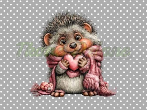 PANEL DRUKOWANY PROSTOKĄTNY POZIOMY/KOSMETYCZKA WALENTYNKOWY JEŻ NR 8