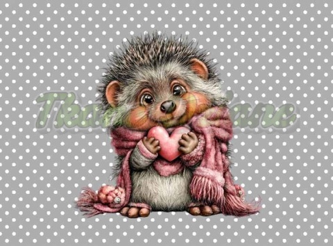 PANEL DRUKOWANY PROSTOKĄTNY POZIOMY/KOSMETYCZKA WALENTYNKOWY JEŻ NR 8