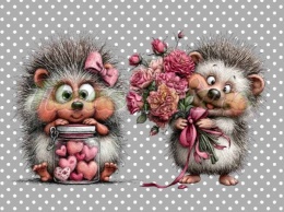 PANEL DRUKOWANY PROSTOKĄTNY POZIOMY/KOSMETYCZKA WALENTYNKOWY JEŻ NR 9