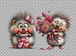 PANEL DRUKOWANY PROSTOKĄTNY POZIOMY/KOSMETYCZKA WALENTYNKOWY JEŻ NR 9