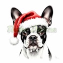 PANEL DRUKOWANY ŚWIĄTECZNY BOSTON TERRIER NR 3