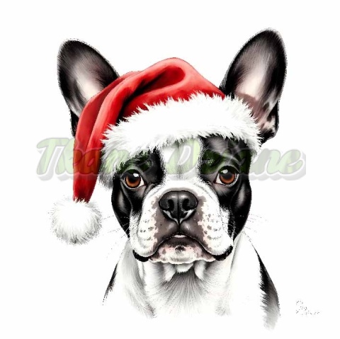 PANEL DRUKOWANY ŚWIĄTECZNY BOSTON TERRIER NR 3