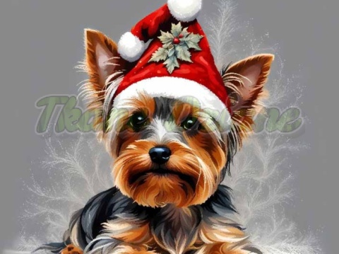 PANEL DRUKOWANY ŚWIĄTECZNY YORK SHIRE TERRIER NR 9