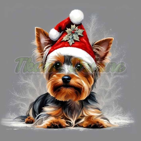 PANEL DRUKOWANY ŚWIĄTECZNY YORK SHIRE TERRIER NR 9