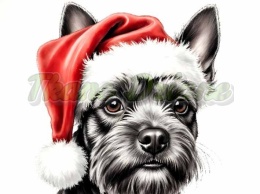 PANEL DRUKOWANY ŚWIĄTECZNY YORK SHIRE TERRIER NR 4