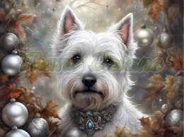 PANEL DRUKOWANY ŚWIĄTECZNY WEST HIGHLAND TERRIER NR 19