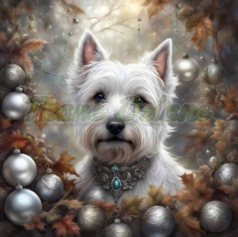 PANEL DRUKOWANY ŚWIĄTECZNY WEST HIGHLAND TERRIER NR 19