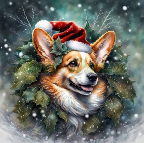 PANEL DRUKOWANY ŚWIĄTECZNY CORGI NR 16