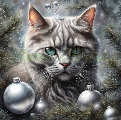 PANEL DRUKOWANY ŚWIĄTECZNY KOT NR 25