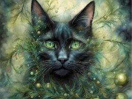 PANEL DRUKOWANY ŚWIĄTECZNY KOT NR 27