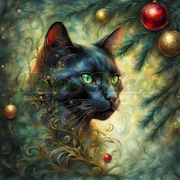 PANEL DRUKOWANY ŚWIĄTECZNY KOT NR 28