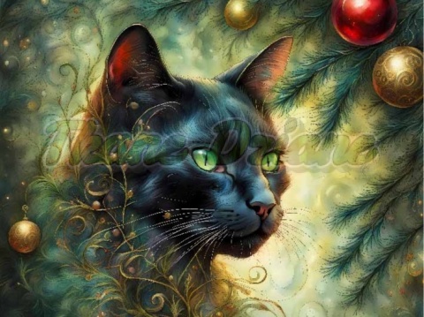 PANEL DRUKOWANY ŚWIĄTECZNY KOT NR 28