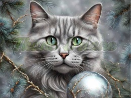 PANEL DRUKOWANY ŚWIĄTECZNY KOT NR 24