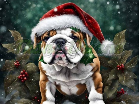 PANEL DRUKOWANY ŚWIĄTECZNY BULLDOG ANGIELSKI NR 12