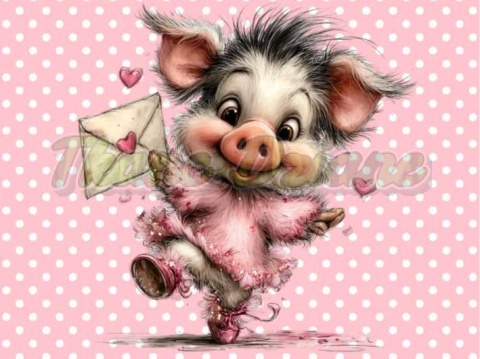 PANEL DRUKOWANY WALENTYNKOWA ŚWINKA NR 13