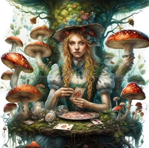 PANEL DRUKOWANY ZIELONA ALICJA W KRAINIE CZARÓW NR 4