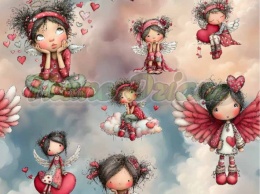 TKANINA DRUKOWANA WALENTYNKOWE DZIEWCZYNY DUŻY WZÓR NR 1