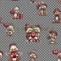 TKANINA DRUKOWANA WALENTYNKOWE KACZORY TŁO GROSZKI CSZ NR 14
