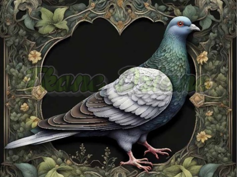 PANEL DRUKOWANY ART NOUVEAU- GOŁĄB NR 42